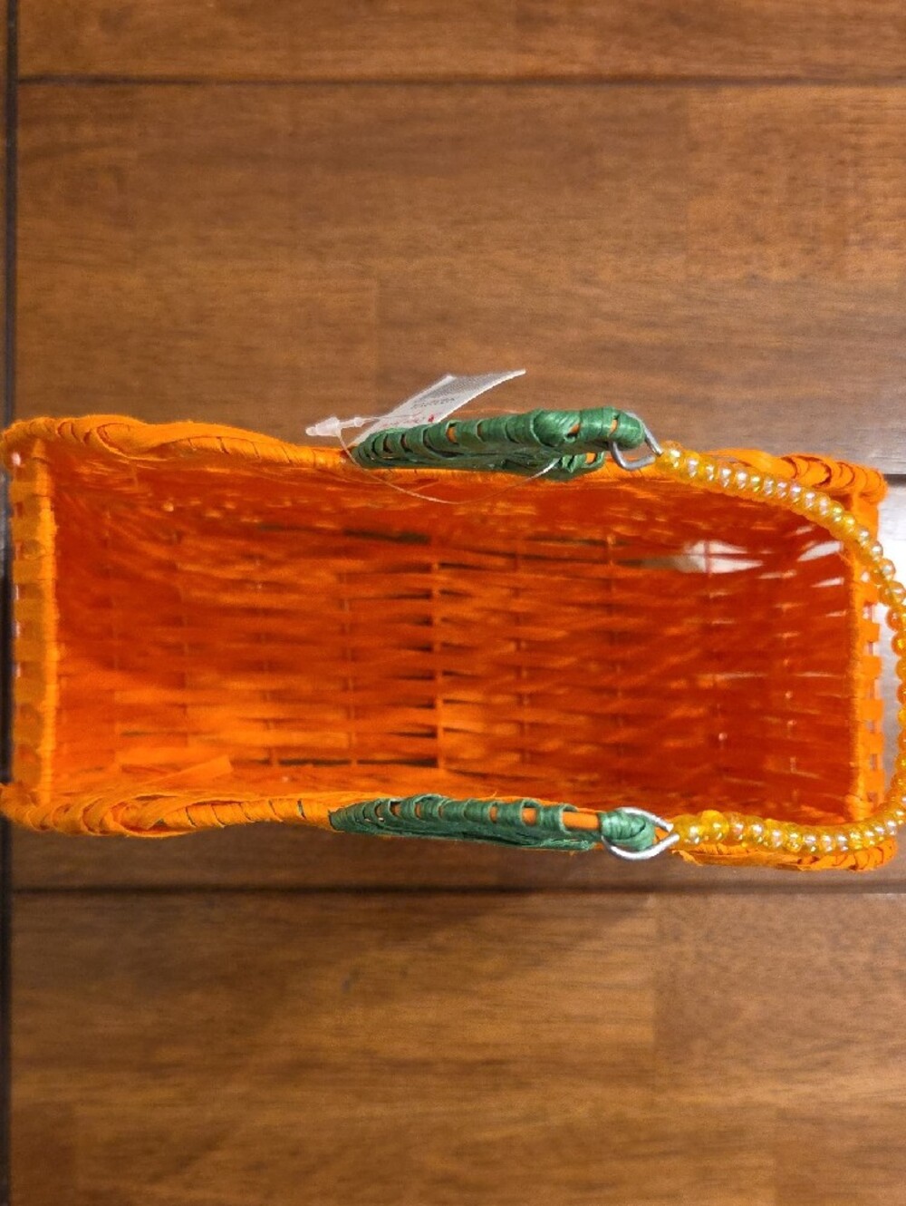 Kids Orange Pumpkin Woven Trick-or-Treat Bag - Picture 2 of 4